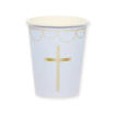 Picture of BOTANICAL CROSS PAPER CUPS BLUE 237ML - 8 PACK
